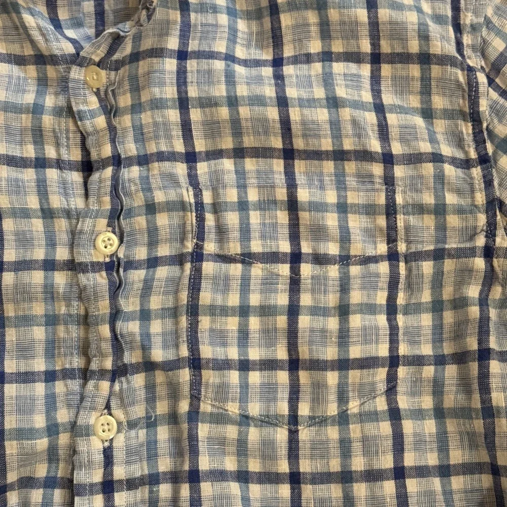 Banana Republic Shirt Men's Multicolor Medium Linen Camden Standard Fit‎ Preppy